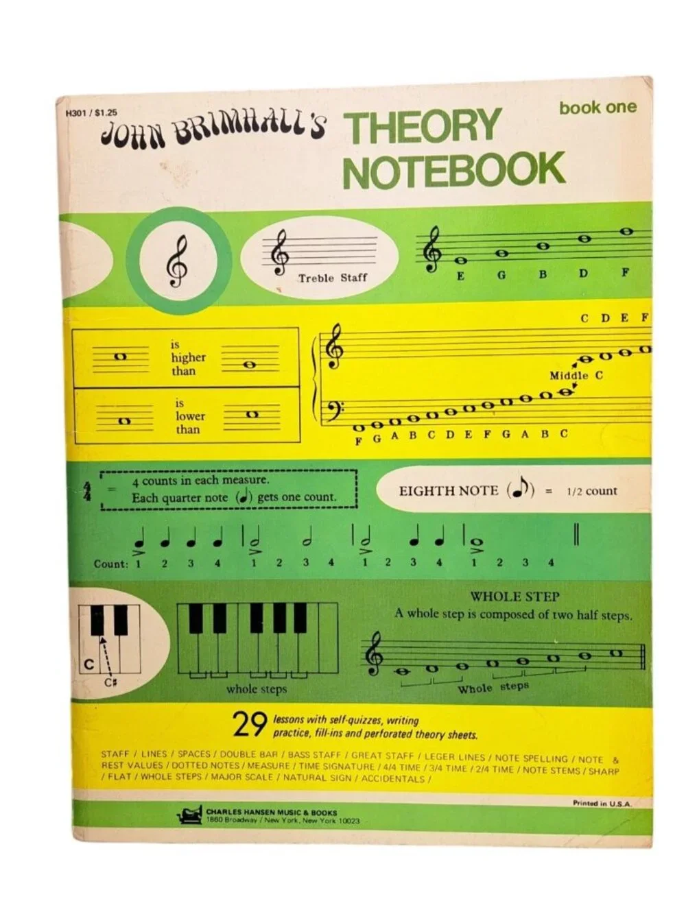 Vintage John Brimhall's Theory Notebook Book One Music Theory Education 1972